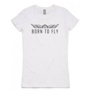 Women's Born to Fly Tee - Black Print